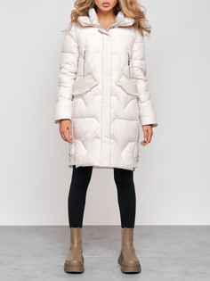 Пальто женское AD13332 бежевое 3XL No Brand