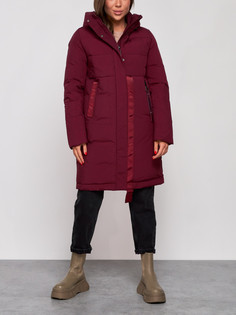 Пальто женское AD59018 бордовое 3XL No Brand