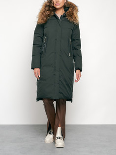 Пальто женское AD133125 зеленое L No Brand
