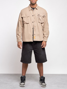 Джинсовая куртка мужская AD12770 бежевая 3XL No Brand