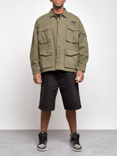 Джинсовая куртка мужская AD12776 хаки XL No Brand