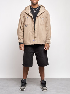 Джинсовая куртка мужская AD12768 бежевая 3XL No Brand