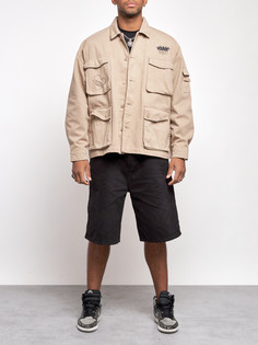 Джинсовая куртка мужская AD12776 бежевая 2XL No Brand