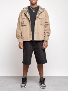 Джинсовая куртка мужская AD126040 бежевая 3XL No Brand