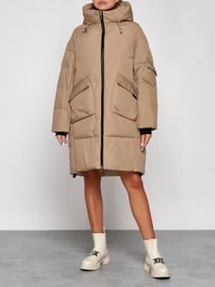 Пальто женское AD51139 коричневое 2XL No Brand