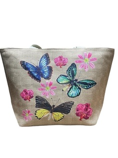 Пляжная сумка женская BAGS-ART Case summer, бежевые бабочки