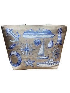 Пляжная сумка женская BAGS-ART Case summer, бежево-синий морской