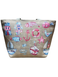 Пляжная сумка женская BAGS-ART Case summer, бежевый/предметы