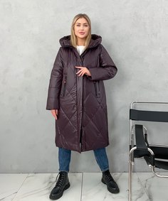 Пальто женское 213 бордовое 50 RU No Brand