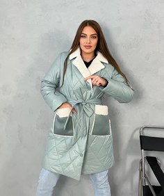 Пальто женское 312 бирюзовое 48 RU No Brand