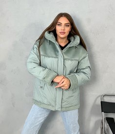 Куртка женская 313 зеленая 48-50 RU No Brand
