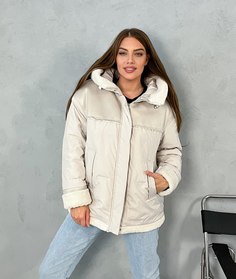 Куртка женская 313 бежевая 50-52 RU No Brand