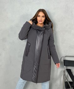 Пальто женское 9223 серое 48 RU No Brand