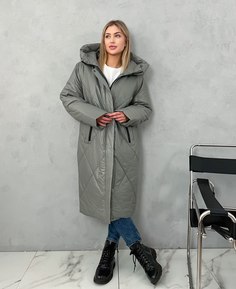 Пальто женское NoBrand 213 зеленое 54 RU