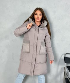 Пальто женское 306 бежевое 52 RU No Brand