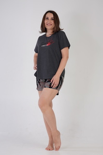 Комплект домашний женский VIENETTA 212021_0727 серый 4XL