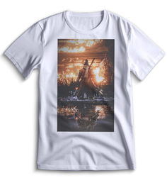 Футболка Top T-shirt Sekiro shadow die twice (Секиро, Япония, Соулс Лайк ) 0071 белая 3XS