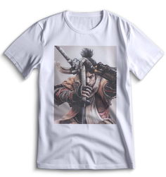 Футболка Top T-shirt Sekiro shadow die twice (Секиро, Япония, Соулс Лайк ) 0074 белая 3XS