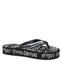 Шлепанцы женские Versace Jeans Couture 74VA3SQ8 черные 37 EU