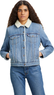 Джинсовая куртка женская Levis Women Original Sherpa Trucker Jacket синяя XL Levis®
