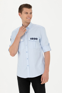 Рубашка мужская US Polo Assn G081SZ0040MALFA голубая XL