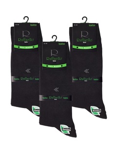 Комплект носков мужских Raffaello #007 из бамбука теплые набор 3 черных 41-44, 3 пары