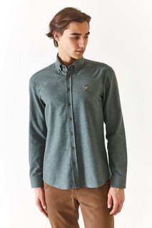 Рубашка мужская US Polo Assn G081SZ0040AKIS023K зеленая L