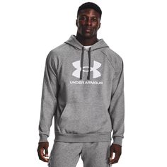Худи мужское Under Armour Ua Rival Fleece Logo Hd серое MD