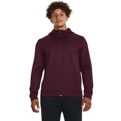 Толстовка мужская Under Armour Ua Armour Fleece Fz Hoodie бордовая XL