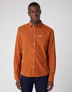 Рубашка мужская Wrangler Men 1 Pocket Shirt коричневая L