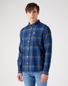 Рубашка мужская Wrangler Men 1 Pocket Shirt синяя L