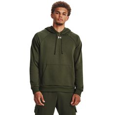 Худи мужское Under Armour Ua Rival Fleece Hoodie зеленое XL