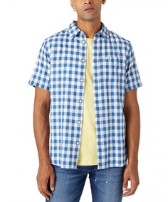 Рубашка мужская Wrangler SS 1 PKT SHIRT DEEP WATER синяя L