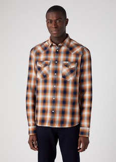 Рубашка мужская Wrangler Men Ls Western Shirt оранжевая XL