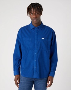 Рубашка мужская Wrangler Men 2 Pocket Patch Shirt синяя L