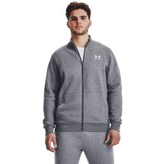 Олимпийка мужская Under Armour Ua Essential Flc Track Jkt серая MD