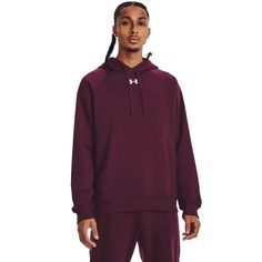 Худи мужское Under Armour Ua Rival Fleece Hoodie бордовое MD