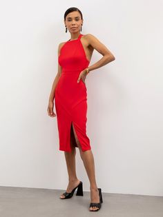 Платье женское Viaville DR136W. красное 44 RU