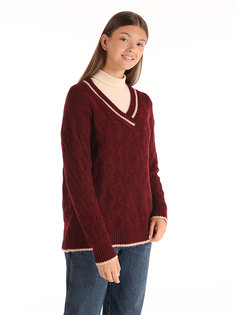 Пуловер женский COLINS CL1065285 бордовый XS