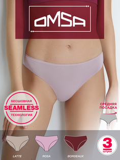 Комплект трусов женских Omsa OmS221-3 разноцветных S, 3 шт.