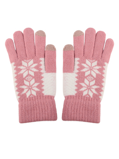 Перчатки женские Pretty Mania ZW-ANG102 розовые/белые, one size