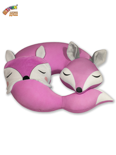 Подушка для шеи с маской Штучки, к которым тянутся ручки Спящая лиса, фиолетовый