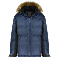 Парка мужская Geographical Norway WU6572H-GNO, со съёмным капюшоном, синий, черный, L