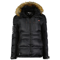 Парка женская Geographical Norway WW1474F-GN, с капюшоном, черный, 2XL