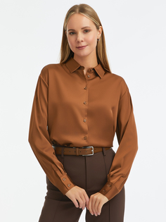 Блуза женская oodji 11411229-1 коричневая 42 EU