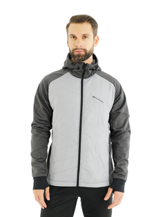 Спортивная куртка мужская NordSki Hybrid Hood серая XXL