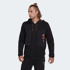 Толстовка мужская Adidas Essentials Brandlove Fleece Full-Zip Hoodie черная 2XL