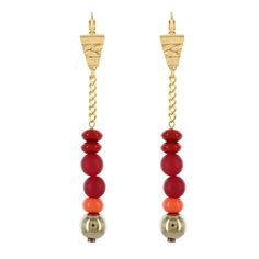 Серьги подвески из бижутерного сплава TARATATA TT-H23-08738-203, бусины