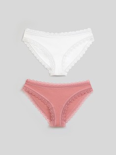 Комплект трусов женских Infinity Lingerie 31204122076 белый; розовый XL, 2 шт.