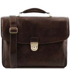Tuscany Leather, ITALY Alessandria - Кожаный умный портфель для ноутбука (Темно-коричневый
